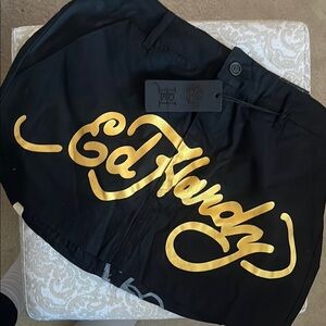 Ed Hardy Black and Gold Skirt